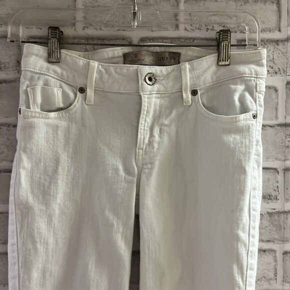 Guess white jeans mid crop size 25- womens - Picture 5 of 9